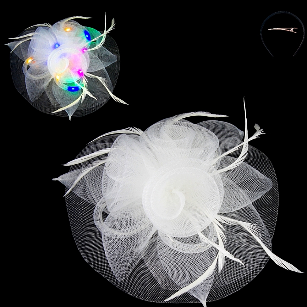 Beautiful Unique LED Fascinator Kentucky Derby Mardi Gras Concerts Party Wedding